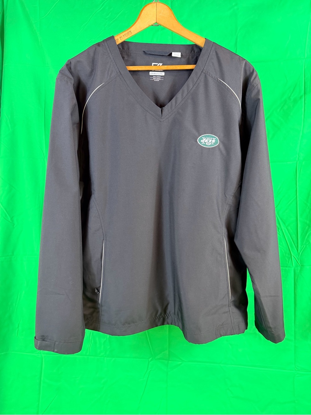 Cutter & Buck Jets Black V-Neck Pullover WeatherTec XL